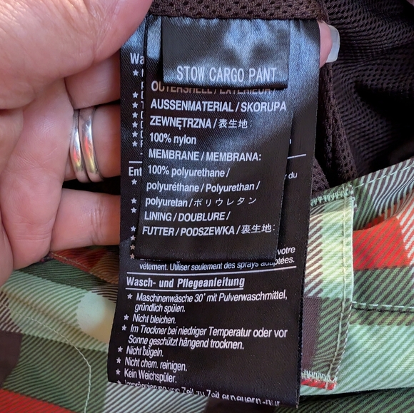 Plaid Snow Pants Pants - Green and Orange - Picture 14 of 15